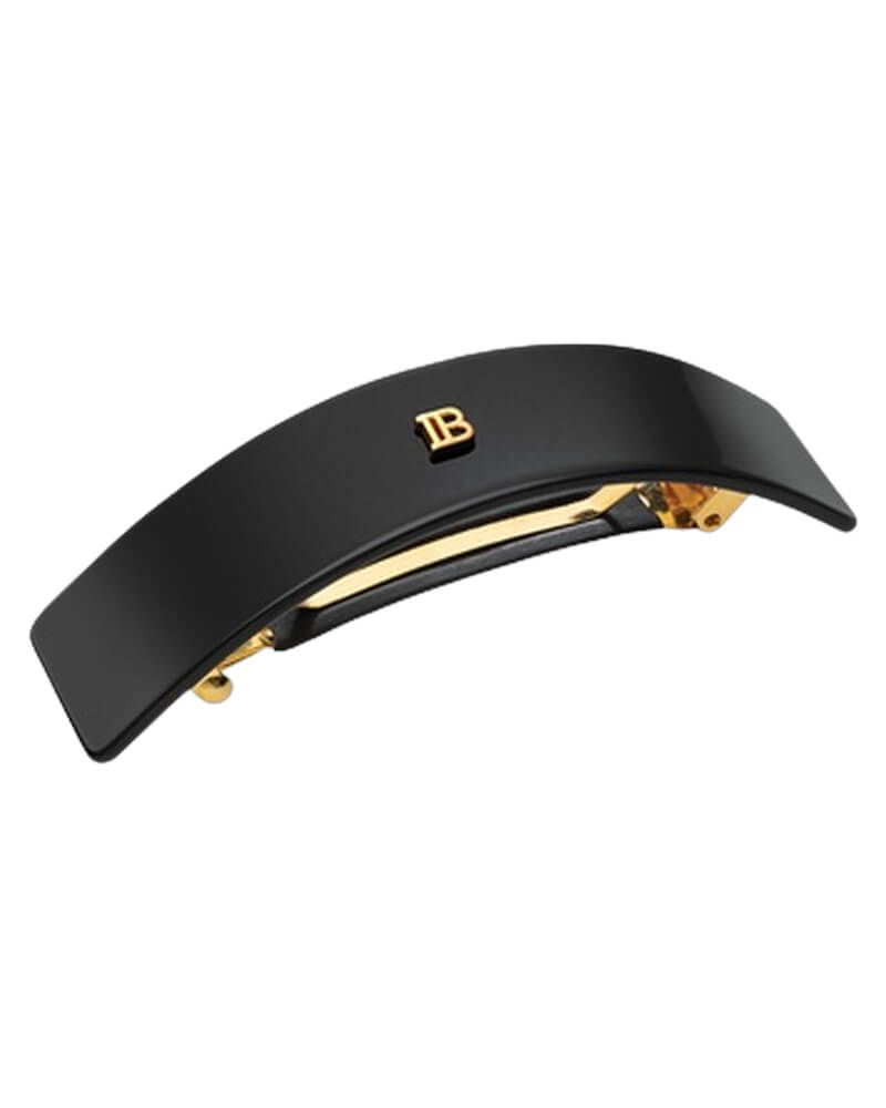 Balmain Paris ACCESSORIES Cellulose Acetate Barrette pour Cheveux Large Black 18k Gold