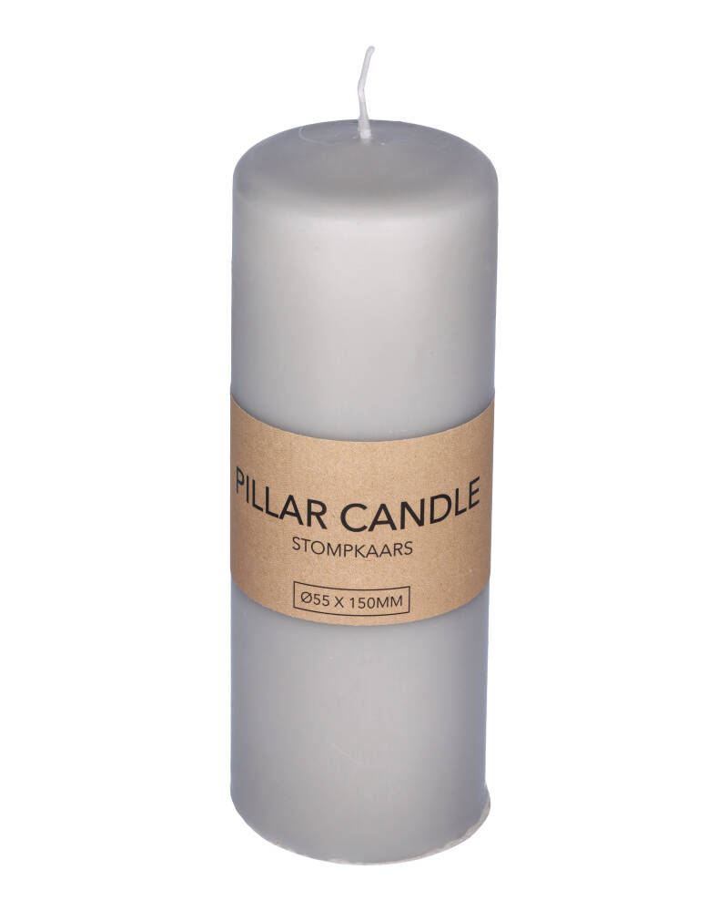 Excellent Houseware Pillar Candle Grey 55 x 150 mm