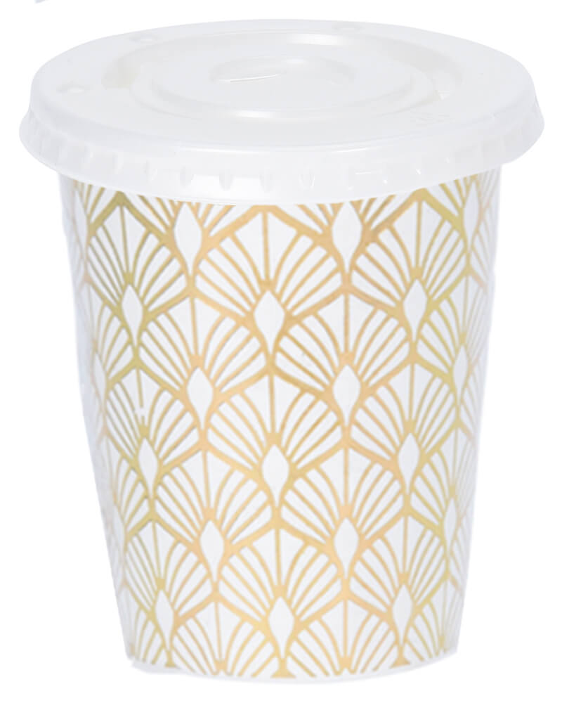 Party Collection Cardboard Cup Gold Peacock   6 stk.