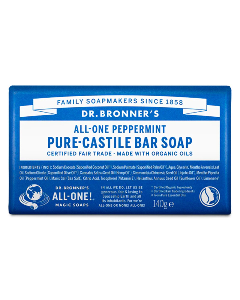 Dr. Bronner's Pure-Castile Bar Soap Peppermint 140 g