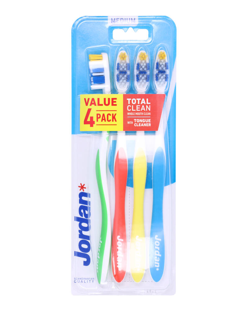 Jordan Tandbørste Value 4 Pack Total Clean Medium 4 stk.