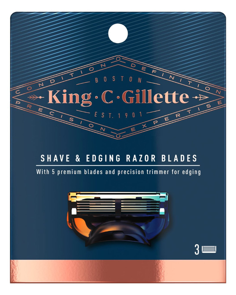 Gillette King Shave & Edging Razor Blades   3 stk.