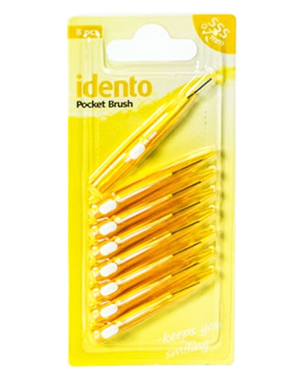 Idento Pocket Brush 8 x 0,7mm (Gul) (U) 8 stk.