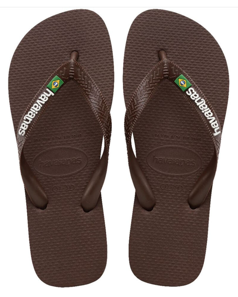 Havaianas Brasil Logo - Mørkebrun/Hvid - Str. 43/44