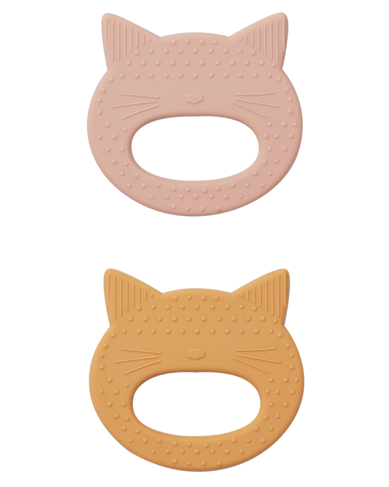 Liewood Geo Teether 2-pack Cat Rose / Yellow Mellow   2 stk.