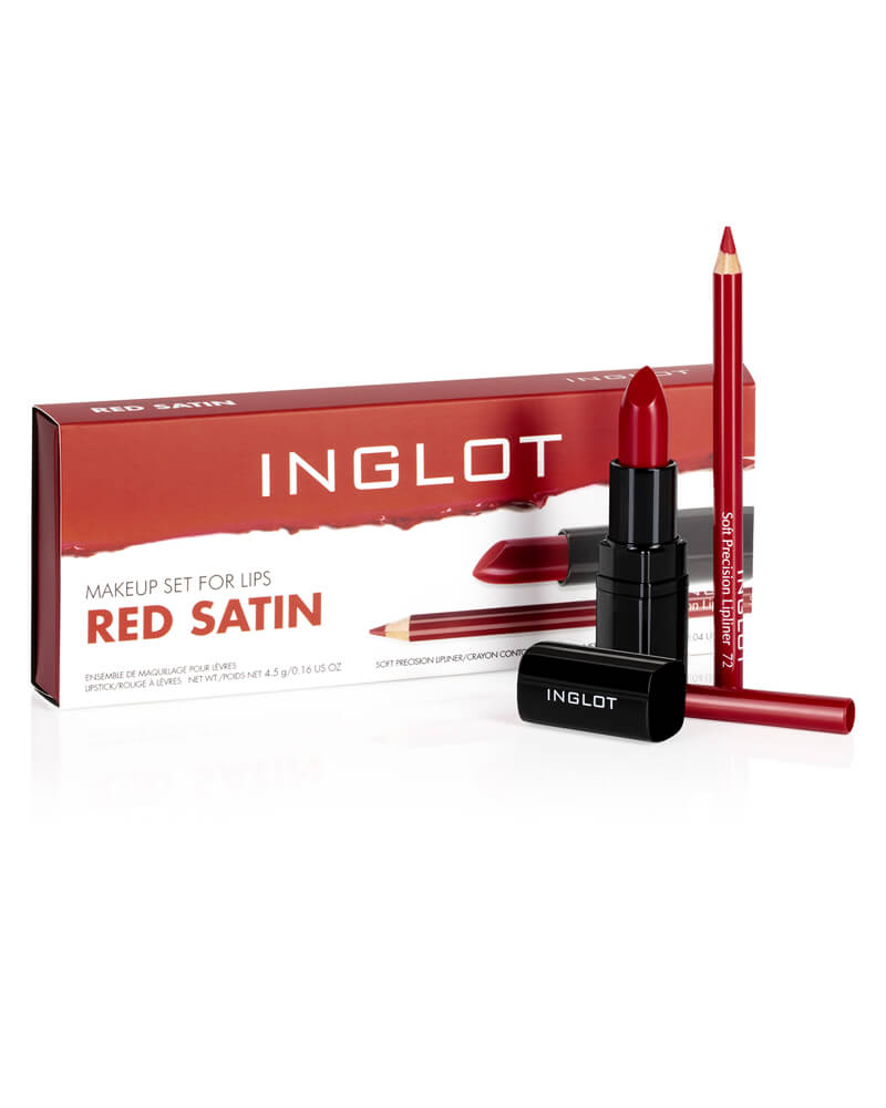 Inglot Makeup Set For Lips - Red Satin (U) 2 stk.