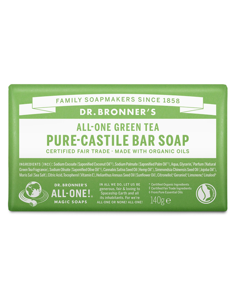 Dr. Bronner's Pure-Castile Bar Soap Green Tea 140 g