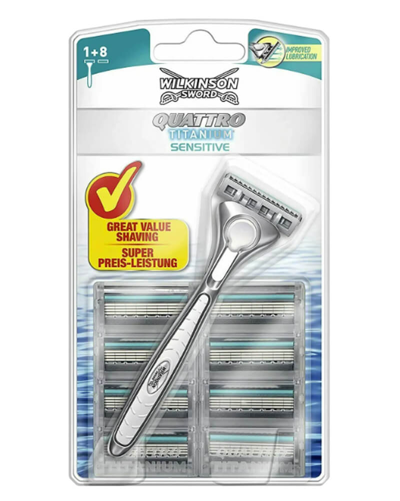 Wilkinson Sword Quattro Titanium Sensitive 8 stk.