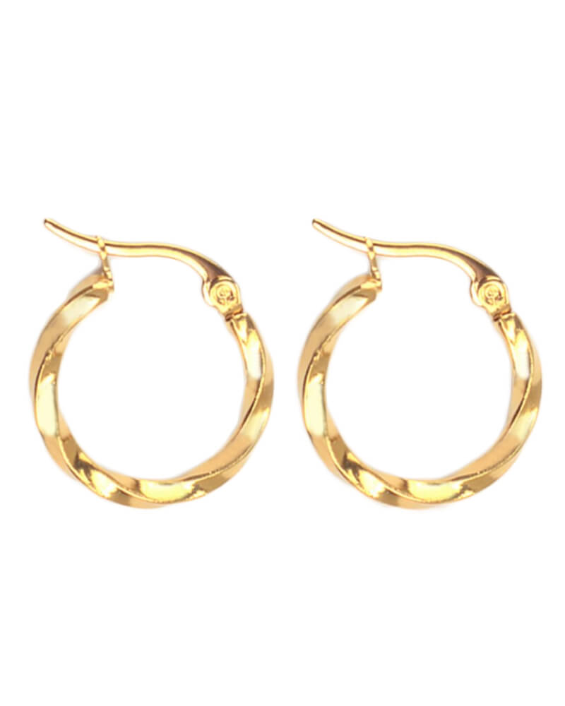 Everneed Tilla Twist Stor Guldfarvet Hoop (U)