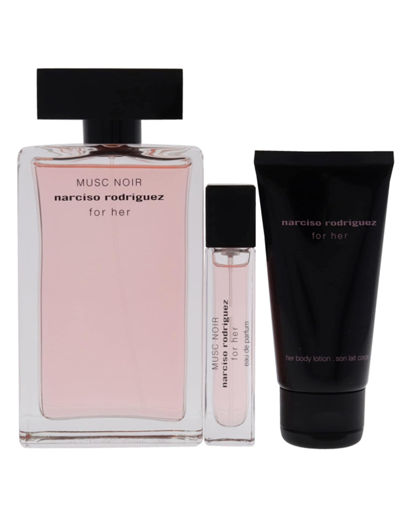 Narciso Rodriguez Musc Noir For Her Gavesett 100ml EDP Spray + 50ml Body Lotion + 10ml EDP Veskespray