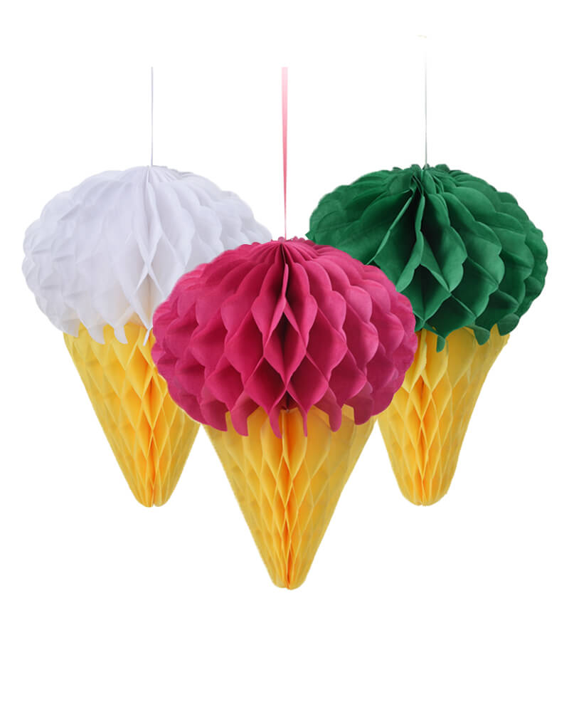 Party Collection Hanging Decoration Ice Cream   3 stk.