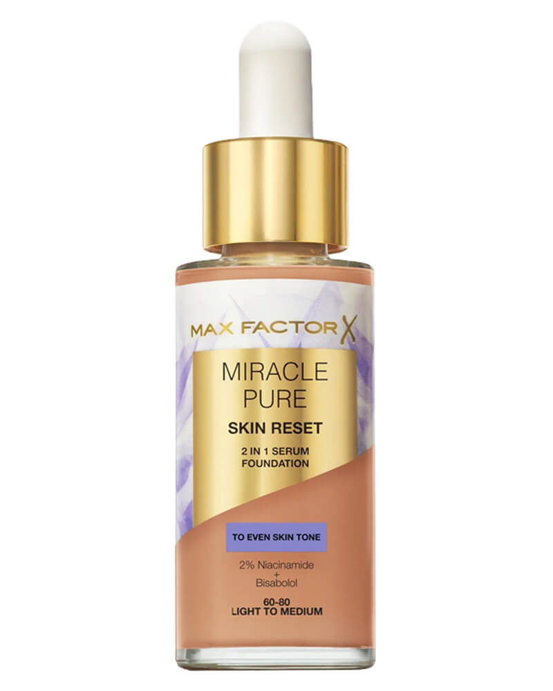 Max Factor Miracle Pure Skin Reset 2 In 1 Foundation 60-80 Light To Medium 30 ml