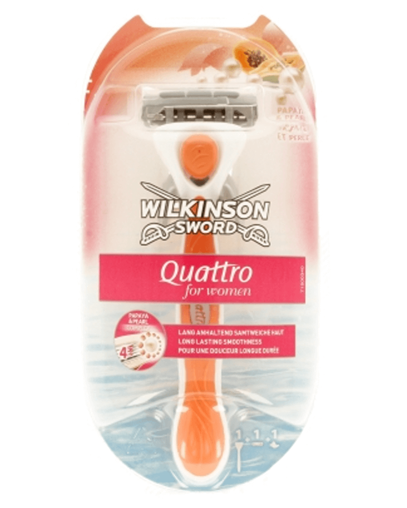 Wilkinson Sword for Women - Quattro papaya & pearl 1 skraber + 1 blad