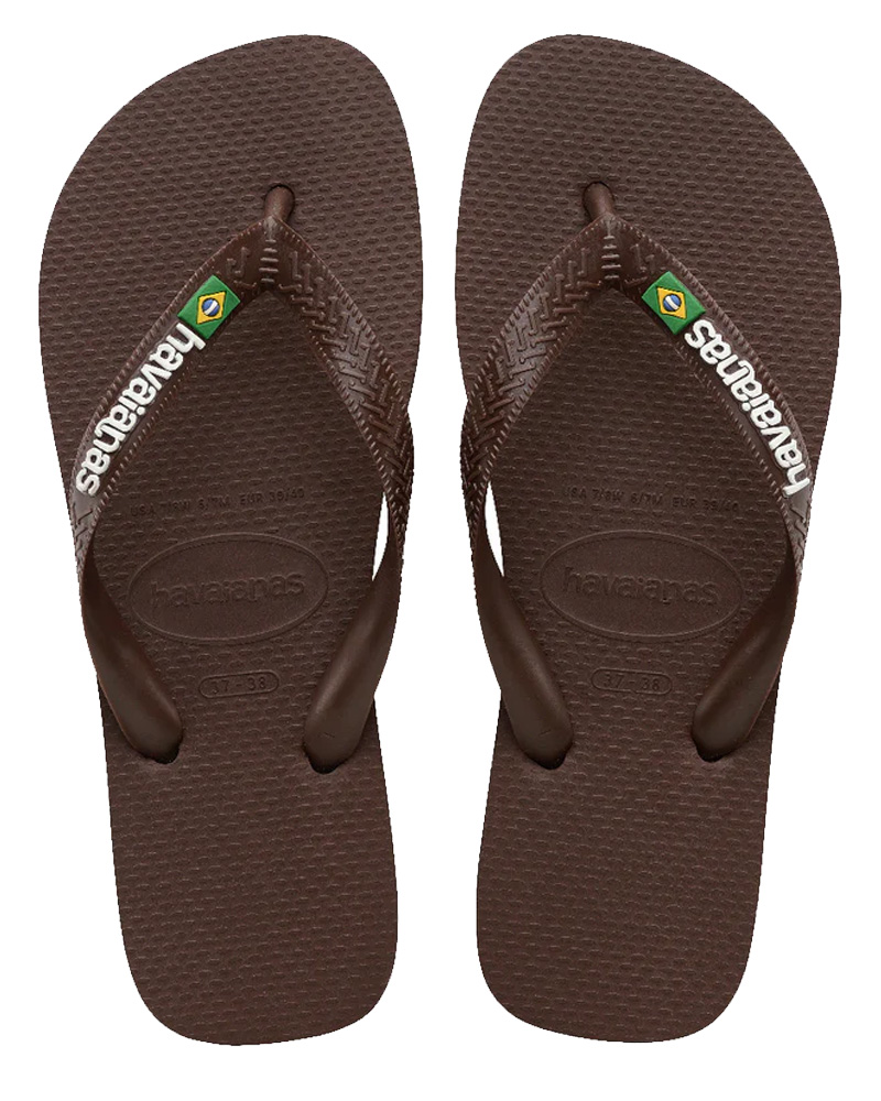 Havaianas Brasil Logo - Mørkebrun/Hvid - Str. 35/36