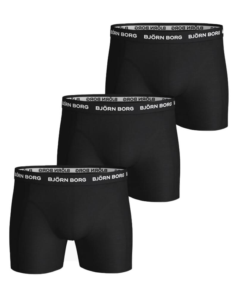 Björn Borg Essential 3-pack Cotton Strech Shorts Black - Size XS   3 stk.