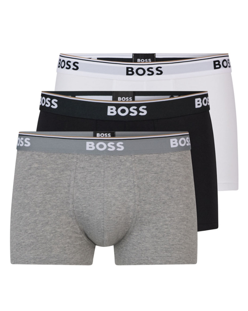BOSS 6P Cotton Stretch Trunks Hvit/Svart bomull X-Large Herre