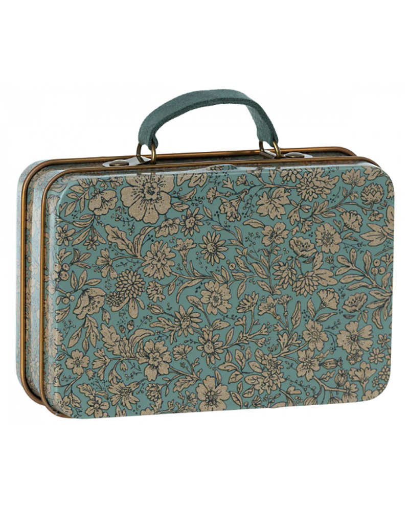Maileg Metal Suitcase - Blossom-Blue   1 stk.