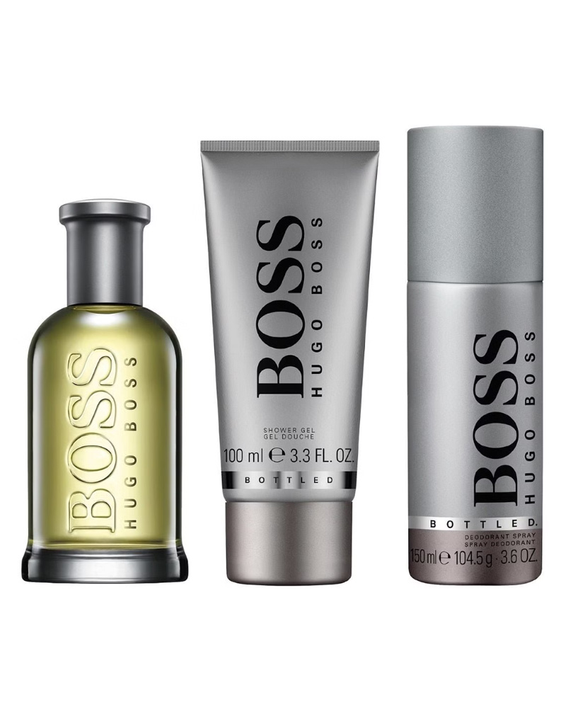 Hugo Boss Boss Bottled Gavesett 100ml EDT + 100ml Shower Gel + 150ml Deodorant Spray