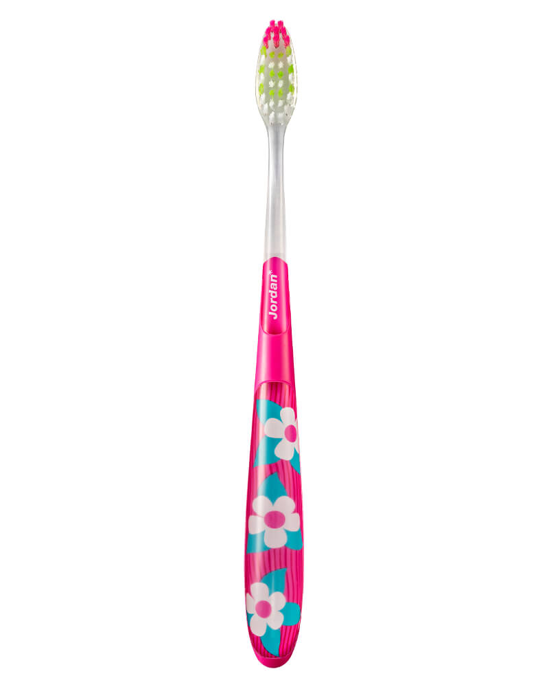 Jordan Toothbrush Individual Clean Pink Flowers Medium