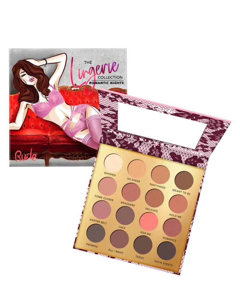 Rude Cosmetics Lingerie Collection 16 Matte Eyeshadow Palette Romantic Night 15 g
