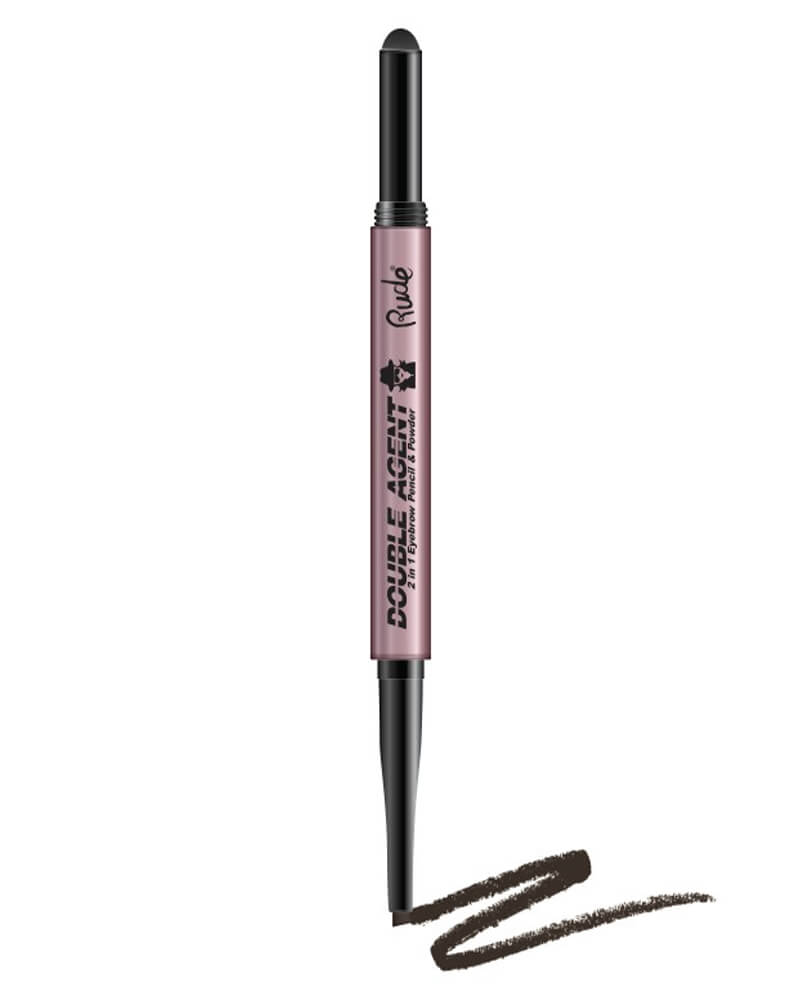 Rude Cosmetics Double Agent 2 in 1 Eyebrow Pencil & Powder Black Brown 0 g