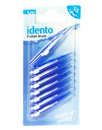 Idento Pocket Brush 8 x 0,8mm (Blå)   8 stk.