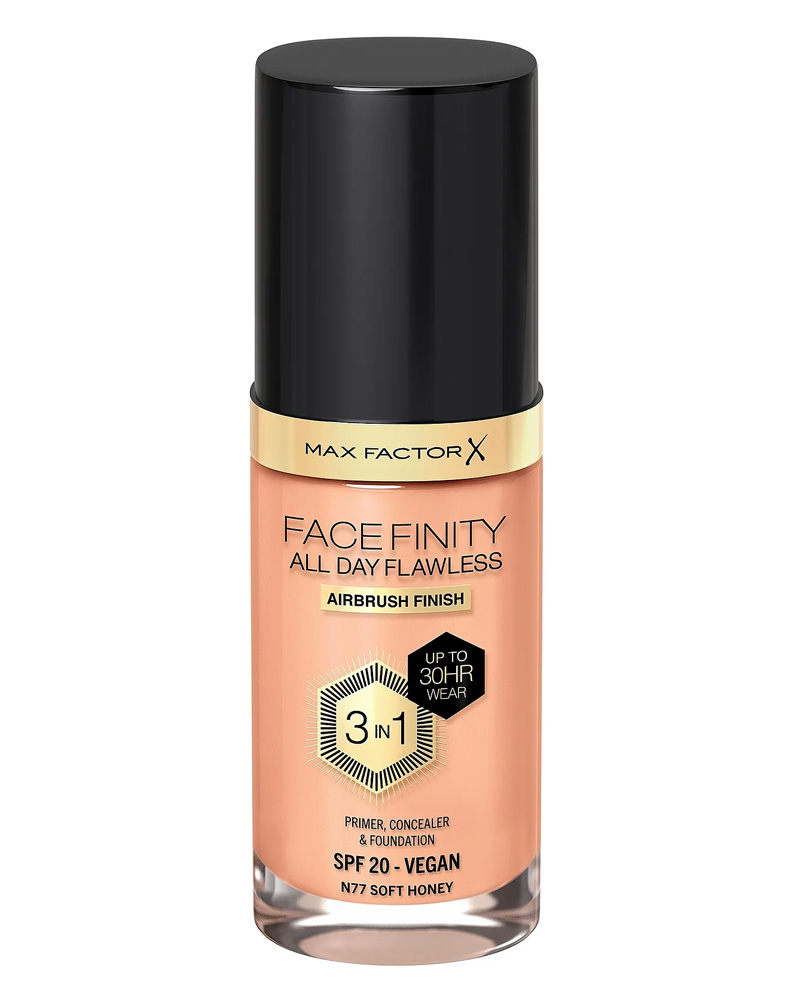 Max Factor Facefinity All Day Flawless 3In1 Foundation N77 Soft Honey 30 ml