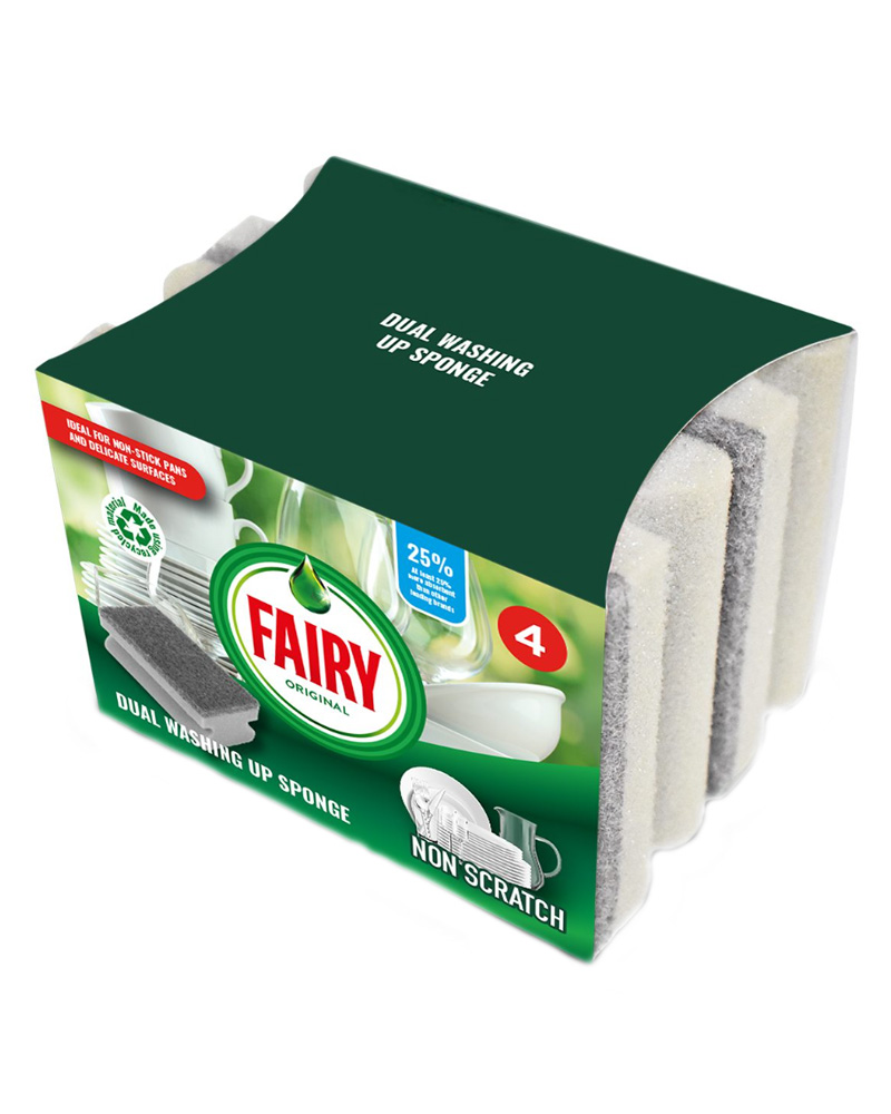 Fairy Original Dual Non Scratch Sponge Scourer   4 stk.