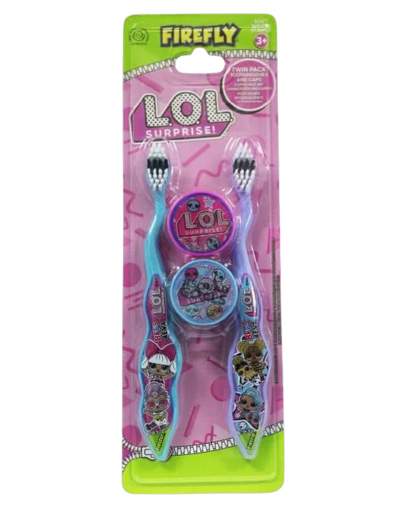 Firefly L.O.L. Surprise! Twin Pack Toothbrushes with Travel Caps 2 stk.