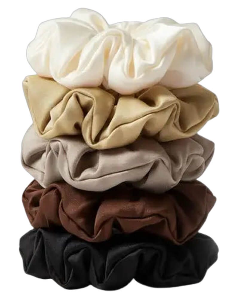 Yuaia Haircare Bløde Satin Hårelastikker Coffee 5 stk.