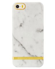 Richmond And Finch Carrera White Marble Glossy - Gold iPhone 5/5S/SE Cover 