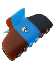 Fan Palm Hair Clip - Ocean Blue