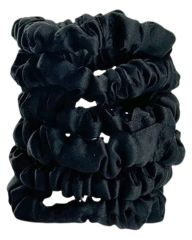 Yuaia 6-pak Soft Satin Scrunchies Small Black