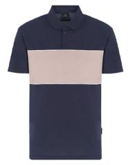 Armani Exchange Men Polo Shirt Navy/Beige XXL