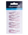 Eleganza Hair Clip Pink Glitter 6cm