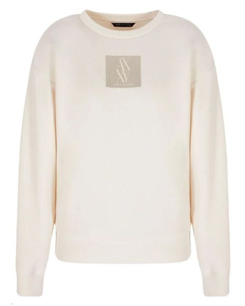 Armani Exchange Woman Logo Sweatshirt White Str. XL Armani Exchange Woman Logo Sweatshirt White Str. XL