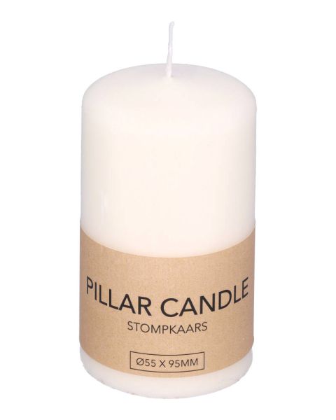 Excellent Houseware Pillar Candle White 55 x 95 mm