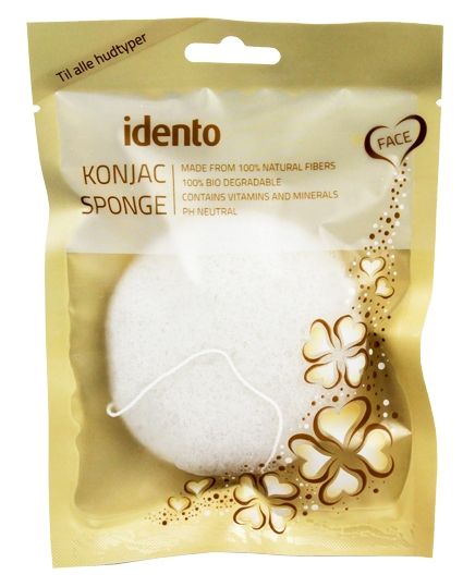Idento Konjac Svamp - Circular - Natural (hvid) Idento Konjac Svamp - Circular - Natural (hvid)