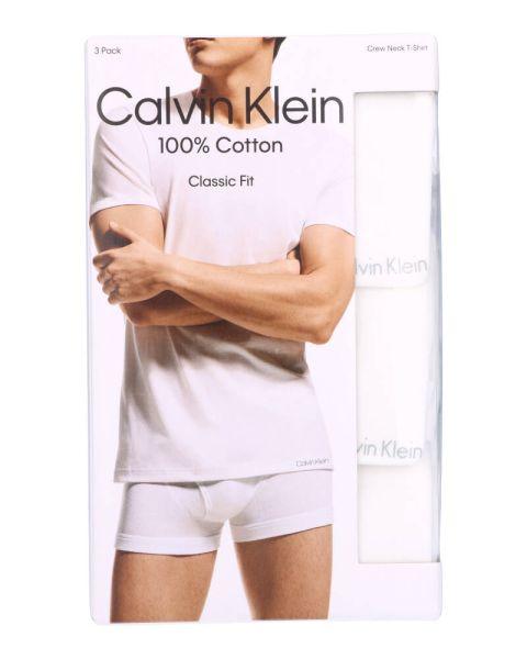 Calvin Klein Classic Fit Crew Neck T-shirt 3-Pack Hvid Str. XL Calvin Klein Classic Fit Crew Neck T-shirt 3-Pack Hvid Str. XL