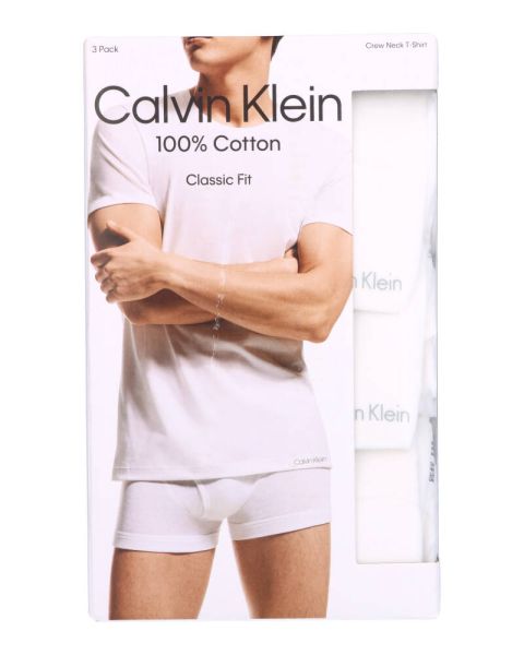 Calvin Klein Classic Fit Crew Neck T-shirt 3-Pack Hvid Str. L Calvin Klein Classic Fit Crew Neck T-shirt 3-Pack Hvid Str. L