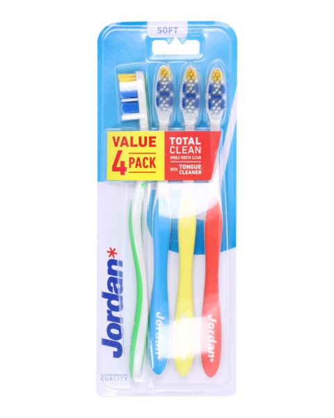Jordan Tandbørste Value 4 Pack Total Clean Soft