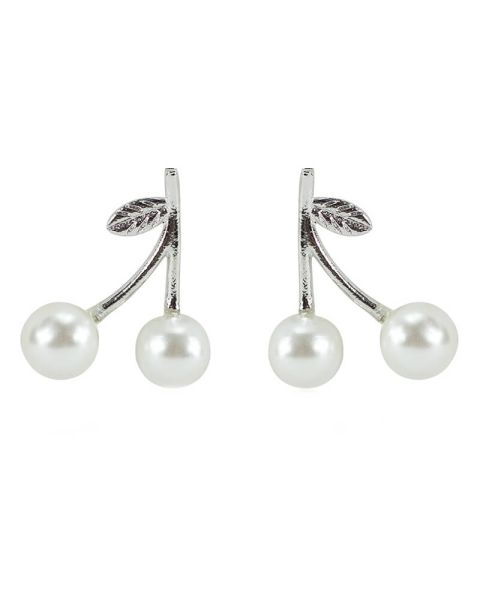 Everneed Cherry earrings - white/silver (U)