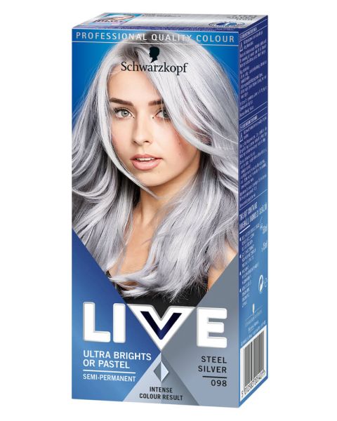 Schwarzkopf Live Ultra Brights 98 Steel Silver (U) Schwarzkopf Live Ultra Brights 98 Steel Silver (U)