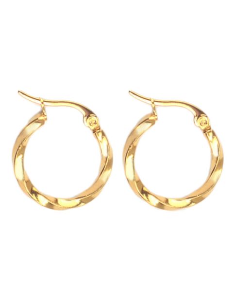 Everneed Tilla Twist Stor Guldfarvet Hoop (U)