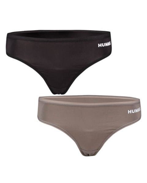 Hummel Smooth Thong 2-pack Black/Brown L Hummel Smooth Thong 2-pack Black/Brown L