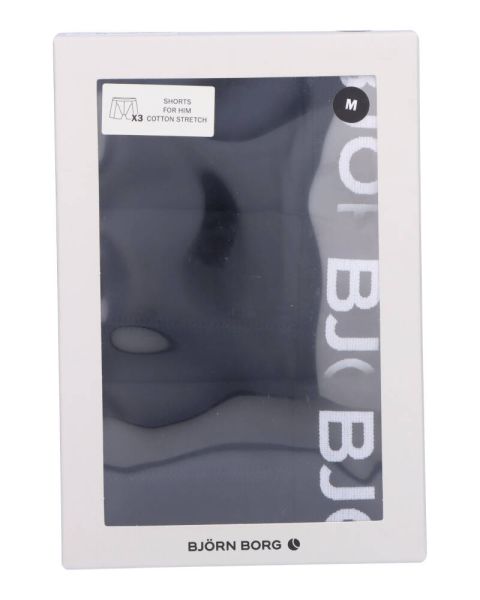Björn Borg Cotton Stretch Shorts 3-Pack Sort Str. M