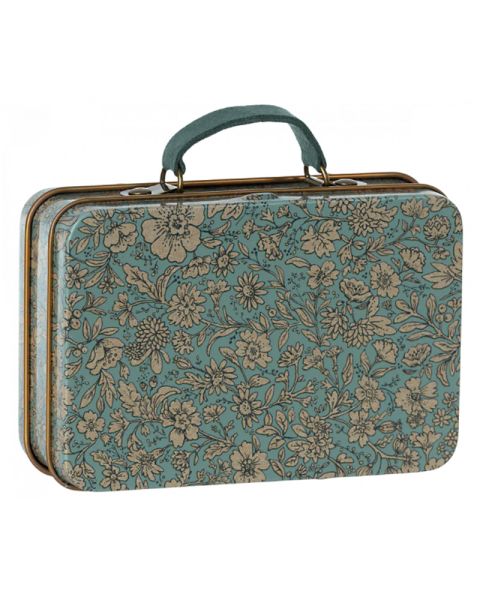 Maileg Metal Suitcase - Blossom-Blue Maileg Metal Suitcase - Blossom-Blue