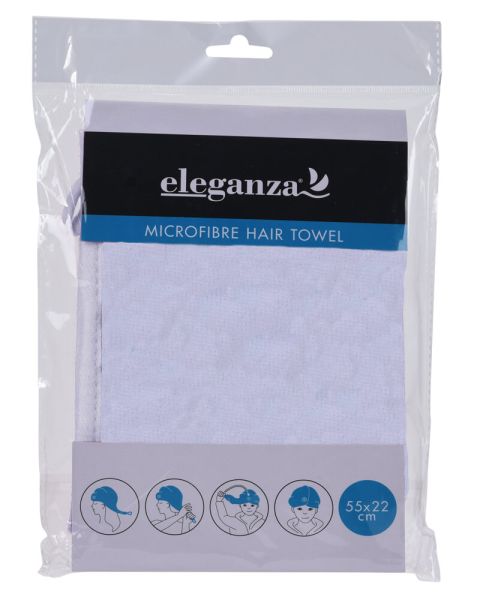 Eleganza Microfibre Hair Towel White Eleganza Microfibre Hair Towel White