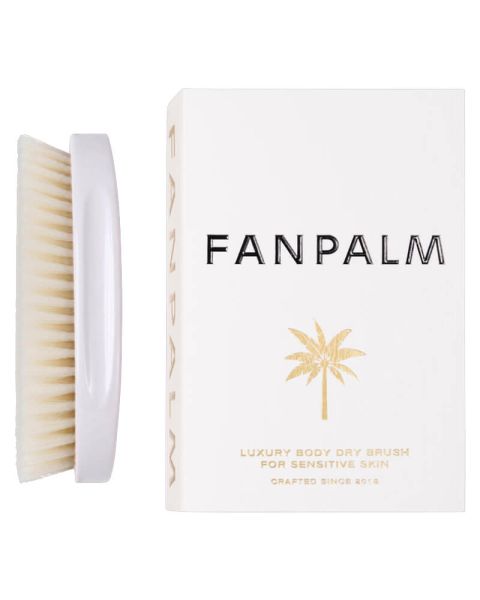 Fan Palm Dry Body Brush — Sensitive skin — Glossy White Fan Palm Dry Body Brush — Sensitive skin — Glossy White