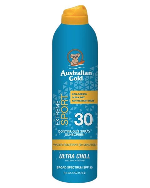 Australian Gold Extreme Sport Continuous Spray Sunscreen SPF 30 Ultra Chill Australian Gold Extreme Sport Continuous Spray Sunscreen SPF 30 Ultra Chill